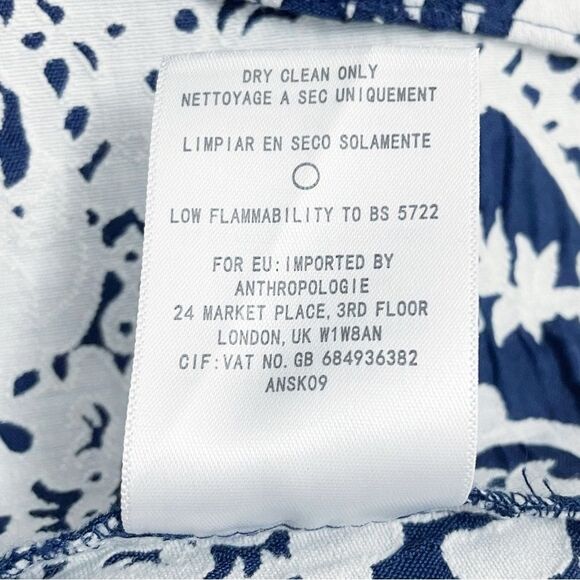 Anthropologie Sachin + Babi Women's Skirt Size 2 Navy & White Floral Flowy Hi Lo - Picture 15 of 16